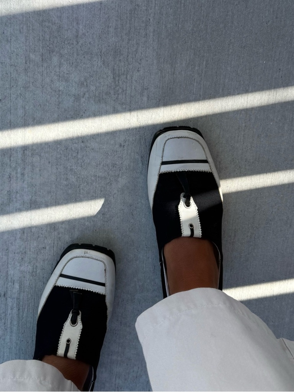 Walter Genuin Black & White Golf Loafers with Tassel